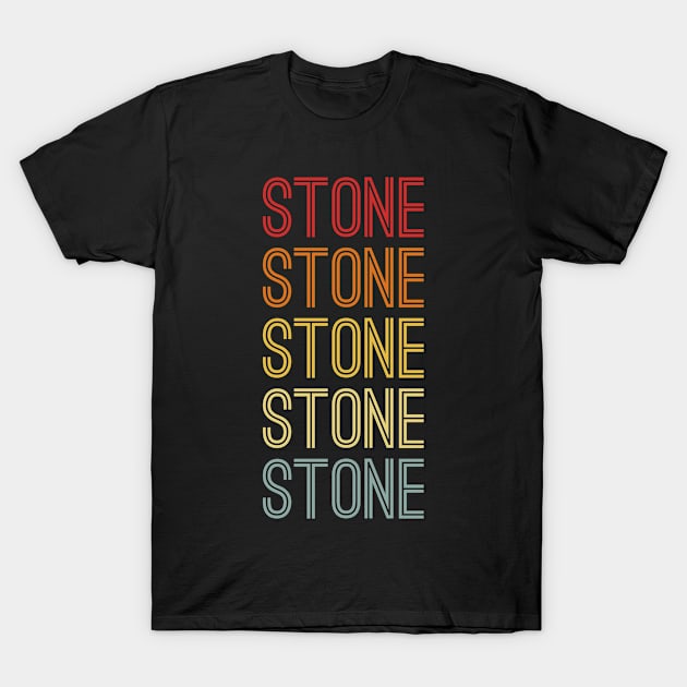 Stone Name Vintage Retro Pattern T-Shirt by CoolDesignsDz